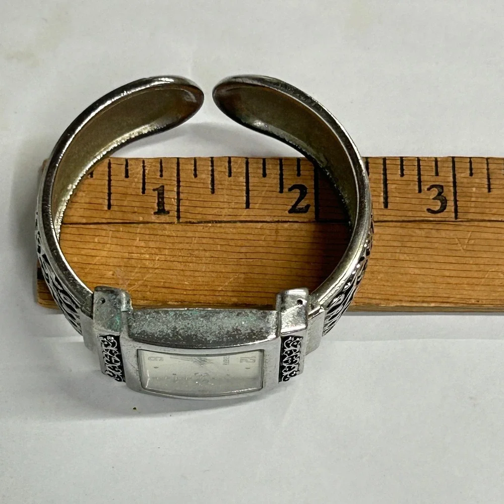 Boho Cuff Watch Filigree Ornate Band OS‎ Silver Tone Whimsigoth Goth Aesthetic